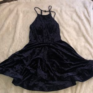 navy velvet dress